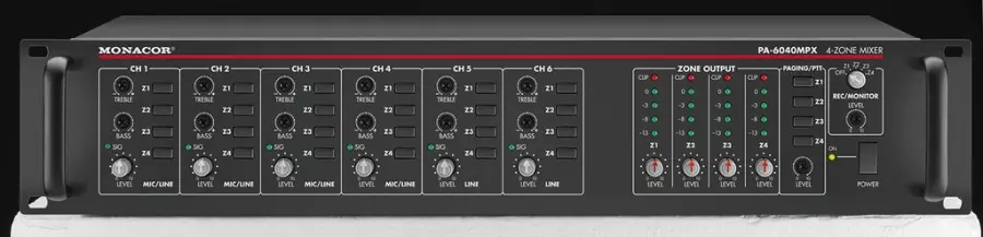 Dernière Chance MONACOR PA-6040MPX Table de mixage 4 zones