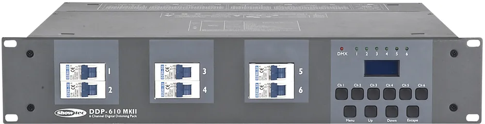 Seulement Aujourd’hui SHOWTEC DDP-610 MKII Pack de gradation numérique 6 canaux - Fusible 10 A - Connecteur multipolaire