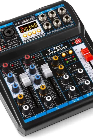 Prix Promo Vonyx VMM-P500 Mélangeur musical à 4 canaux avec DSP/USB et MP3/BT