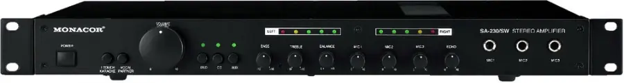 MONACOR SA-230/SW Amplificateur mixeur stéréo universel Remise