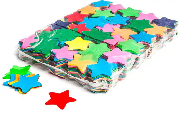 Magic FX Slowfall confetti étoiles Ø 55mm - Multicolore 1kg Bon Marché