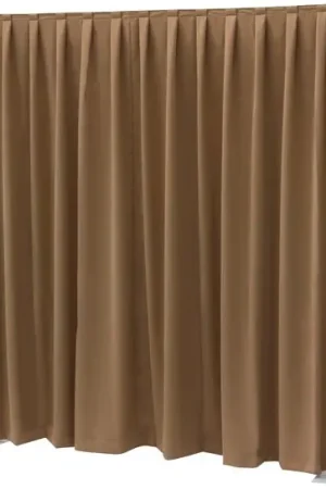 Livraison Gratuite Wentex P&D Curtain - Dimout, 260 gram/m² Plissé, 300 (L) x 400 (H) cm, 260 g / m², marron