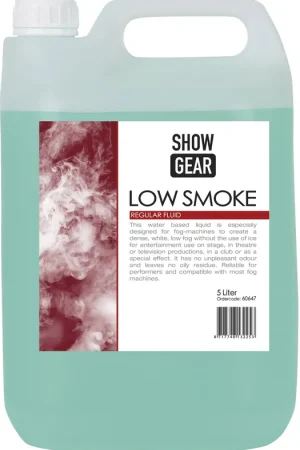Prix Réduit SHOWGEAR Fluide à faible dégagement de fumée 5 litres - faible dégagement de fumée