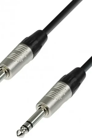Adam Hall Cables 4 STAR BVV 0150 - Câble de Patch REAN Jack 6,35 mm TRS stéréo vers Jack 6,35 Seulement Aujourd’hui