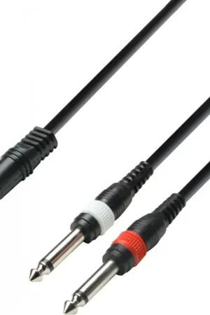 Must-Have Adam Hall Cables 3 STAR YWPP 0100 - Câble Audio Mini-Jack 3,5 mm stéréo vers 2 x Jack 6,35 mm
