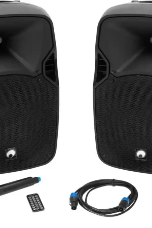 Quantité Limitée OMNITRONIC XFM-212AP Active 2-Way Speaker Set with Wireless Microphone -B-Stock-