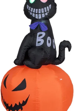 EUROPALMS Figurine gonflable Halloween Chat avec citrouille, 183cm Top Vente