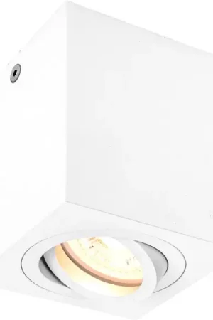 SLV TRILEDO, plafonnier intérieur, simple, carré, blanc, GU10/LED GU10 51mm, 10W max -B-Stock- Prix Réduit