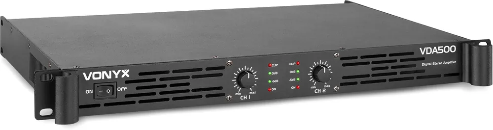 Dernier Modèle Vonyx VDA500 Amplificateur de sonorisation 1U 2x 250W