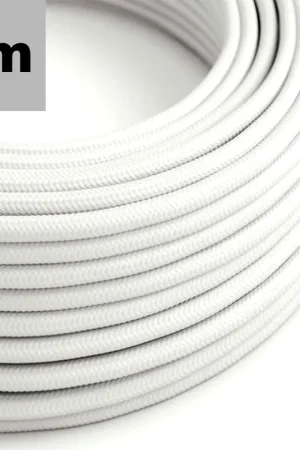 Certifié ISOLED Câble enduit de tissu blanc, 3x0.75mm² AWG18, marchandise au mètre