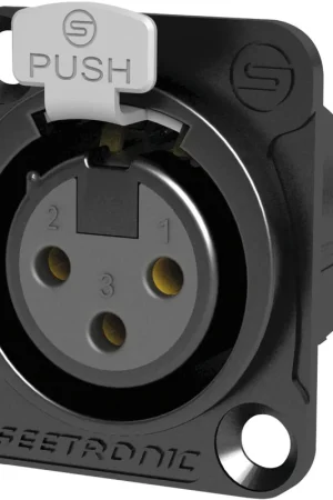 Châssis SEETRONIC XLR 3P - femelle Contacts dorés - boîtier noir Solde