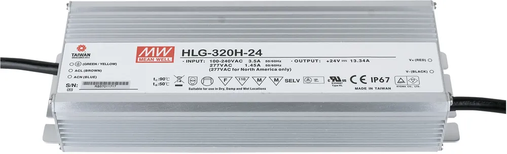 Alimentation LED MEANWELL 320 W/24 V CC MEAN WELL HLG-320H-24 Livraison Express
