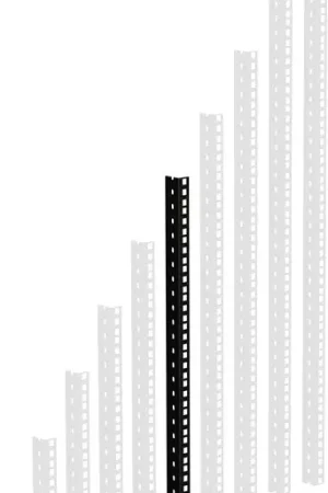 Adam Hall 19" Parts 61535 B 12 - Profilé Rack acier Noir Heavy Duty 12 U Haute Qualité