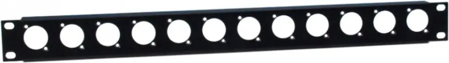Adam Hall 19" Parts 872215 - Panneau 1 U pour rack 19", profil en U, 12 trous pour embases "D" Remise