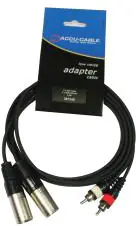 AC-2XM-2R/1,5 - 2 connecteurs XLR mâles / 2 connecteurs RCA, 1,5 m Livraison Gratuite