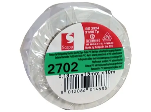 Quantité Limitée Adh&eacute;sif PVC blanc 15mm x 10m 102394 &bull; SCAPA