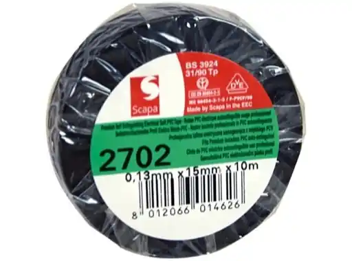 Adh&eacute;sif PVC noir 15mm x 10m 103003 &bull; SCAPA Achetez Aujourd’hui