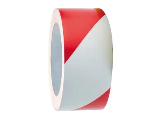 Ruban de signalisation rouge/blanc s&eacute;curit&eacute; sans colle 50mm x 100m &bull; SCAPA Meilleure Vente