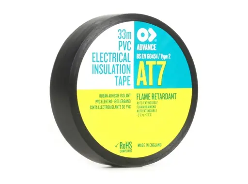 Nouvel Arrivage Adh&eacute;sif AT7 PVC noir 19mm x 33m 102914 / 200471 - ADVANCE