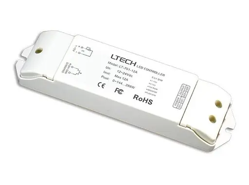 ESL &bull; Driver ledstrip 1x12A 12-24V 0/1-10V push button Nouveauté
