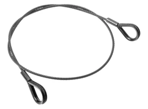 Top Vente Élingue de levage noire diamètre 4 mm 50 cm 140 kg cossée manchonnée