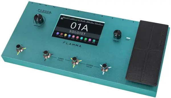 Quantité Limitée Flamma FX200 Guitar Multi Effects (Rechargeable Battery) - Nebula Green