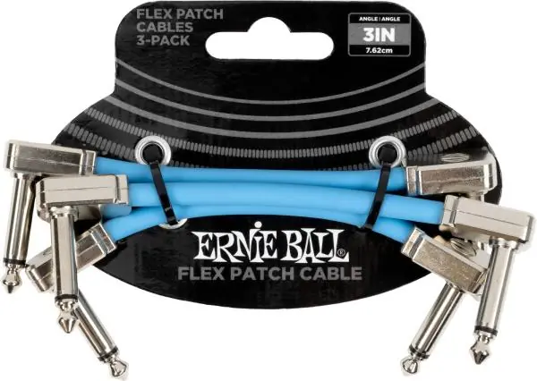 Acheter Direct Ernie ball Câble de patch Flex 7,5cm - Pack de 3 Bleu