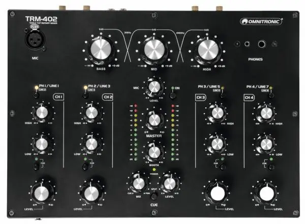 Achat Immédiat Omnitronic TRM-402 4-Channel Rotary Mixer