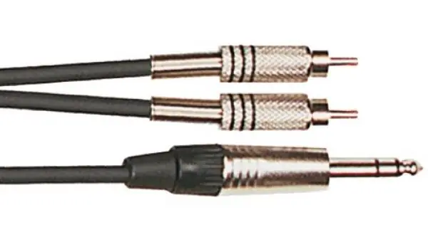 Yellow cable K02ST 2x RCA Male / Jack male stereo - 3m Livraison Gratuite